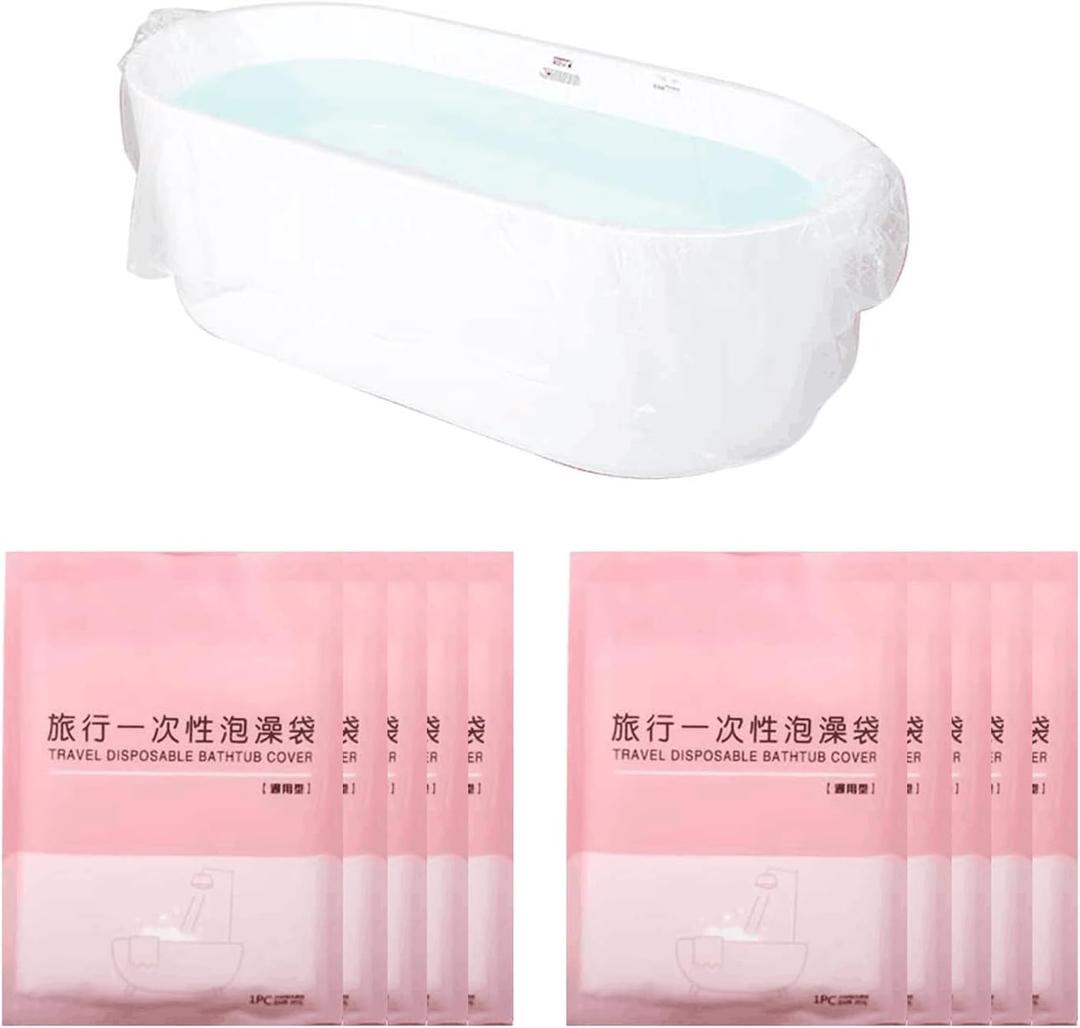 Swingers 10 Pack Disposable Bathtub Cover Liner, Large Bathtub Liner Plastic Bag Hotel Bathtub Liners for Salon, Household and Hotel Bath Tubs (102x47inch)