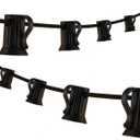 50FT C9 Light String Christmas Stringer, E17 Light Sockets 12" Spacing, C9 Stringer Set Black Outdoor String Light Strand for Wedding Patio Event Lighting Decor, Black Wire