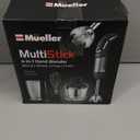 Mueller Multistick 5-in-1 Immersion Blender Handheld, 12 Speed Hand Mixer - Turbo Boost, Heaviest Duty Copper Motor, Titanium Blades Hand Blender, Milk Frother Wand, Whisk, Beaker, Chopper, Grey (Gray)