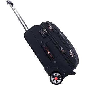 Softside Expandable Luggage with Large Steel Wheels Checked-Luggage Suicase (Black, 29-Inch)