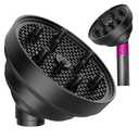 KingKam Upgraded Diffuser Attachment for Dyson Airwrap, Collapsible Foldable Hair Diffuser Nozzle for Airwrap, Converts for Dyson Airwrap to Hair Dryer, Travel and Portable - Black
