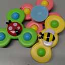 ALASOU 3PCS Suction Cup Spinner Toys for 1 Year Old Boy Girl|Spinning Top 12 18 Months|1 2 Year Old Boy Birthday Gift|Baby Bath Toy for Kids Ages 1-3|Sensory Airplane Travel Toy for Infant Toddlers