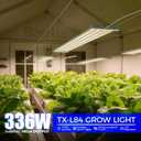 Barrina TX-L84 4FT Grow Lights for Indoor Plant, 336W (4 x 84W), 4 LED Panels Wider Coverage, Full Spectrum, High PPFD, Mechanical Timer, Linkable, Hanging Light for Indoor Vegetable, Seeding, 4 Packs