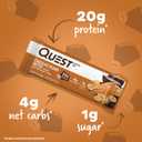 Quest Nutrition Chocolate Peanut Butter Bars, 20g Protein, 1g Sugar, 4g Net Carb, Gluten Free, Keto Friendly, 12 Count (EXP 05/29/26)
