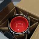 MIAMIO - 2.5 oz Espresso Cup Set with Saucers Coffee Mug Set of 6 - Ceramic Coffee Mug Stackable Espresso Mug with Stand for Coffee Drinks, Latte, Cafe Mocha - Le Papillon Collection (Red)