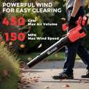 Leaf Blower, Cordless Leaf Blower with 2 x 4.5Ah Batteries and Fast Charger, 2 Speed Mode, Lightweight Leaf Blowers for Blowing Leaves, Patio Cleaning, Lawn Care and Dust