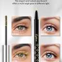 Silver Glitter Mascara + Eyeliner Pen Set, Shimmer Volume Colorful Mascara, Sparkling Liquid Eyeliner, Waterproof, High-Pigmented, All-Day Wear Shine Eye Makeup for Dazzling Looks