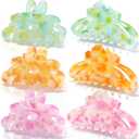 Cician Hair Claw Clips for Women Girls,6PCS Beach Hair Accessories,Cute Claw Clips for Thick Thin Hair Stuff,Big Womens Hair Clips for Hair Claws,Summer Essentials Hair Clups (vibrant)