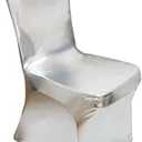 iEventStar Stretch Dining Chair Cover for Wedding Banquet Party Dining Room (Shiny Silver)