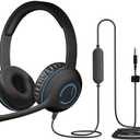 Cyber Acoustics 3.5mm Stereo Headset (AC-5002)  Durable, Crisp, and Clear Communication in Classrooms and at Home