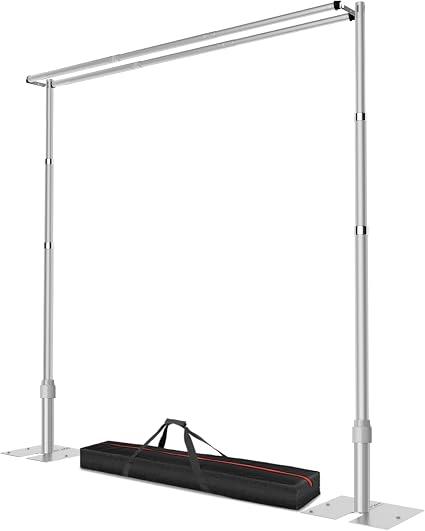 12x10ft Heavy Duty Backdrop Stand Double Crossbar Pipe and Drape
Sturdy Heavy Duty Background Frame with 10.3Lbs Metal Base for Parties Photography Wedding Photoshoot Decoration - Sliver