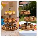 Cupcake Stand, 3 Tier Cake Stands Rustic Dessert Table Display Set Wood Cupcake Tower Cake Stand Tiered Tray Stand for Wedding Birthday Baby Shower 2 Pack