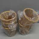 Riakrum 6 Pcs Chandelier Lamp Shades Set Small Lamp Shade for Pendant Wall Ceiling Lights Candle Bulbs Clip on Fitter Lampshade (Rattan,Brown)