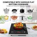 VBGK Single Burner Electric Cooktop,110V 1800W Electric Stove Top with LED Touch Control,Single electric burner 9 Power Levels, 4 hTimer, Safety Lock,Overheat protection