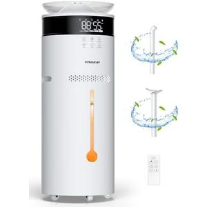 VAGKRI 18L Humidifier Large Room, for 2000 sq ft whole house humidifiers, 5 Mist Levels, 24H Timer, Auto Mode, Top Fill With 2 Extended Tube Quiet Cool Mist Humidifiers for Bedroom Home Baby Plant