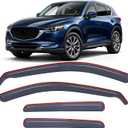 Nilight in-Channel Rain Guards Compatible with Mazda CX-5 2017-2025, Light Smoky Blue Vent Visors, Durable Window Deflectors for Fresh Air Circulation, 4PCS
