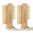 Nail Brush for Cleaning Fingernails, 2Pack Wooden Nail Brushes Fingernail Brush for Cleaning Nail Scrub Brush Two-Sided with Hanging Rope (Beechwood) (Natural)