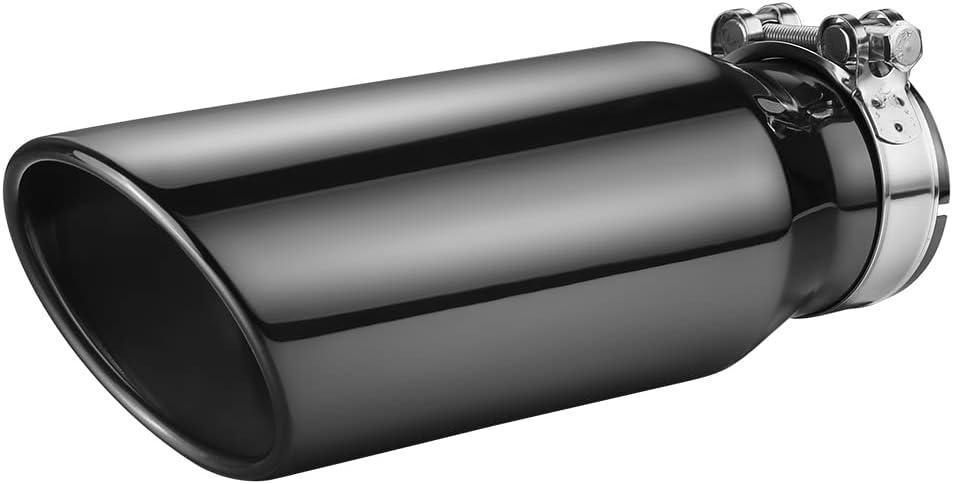 A-KARCK Exhaust Tips Black Chrome 3" Inlet, Muffler Tip with Never Fading and Peeling Coating, 3" Inlet to 4" Outlet 12" Long