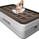 DIVON Twin Air Mattress with Built in Pump Raised, 2 Min Self Inflatable Mattress, 18 Blow up Mattress for Adults, 330 LBS Portable Air Bed for Guest, Camping, Travel & Floor, Brown