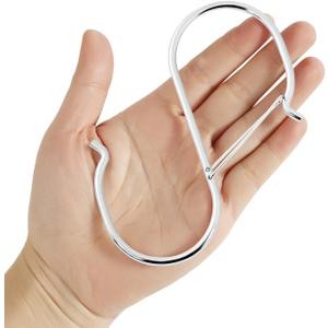 Heavy Duty Large S Hooks, 4.96 inch Large S Hooks, Set for Hanging Plants, Kitchen Cabinet Handles,s Hooks Buckle Side is Suitable for mostrods,Less Than 1.2inch in diamete mostrods (silver-16pcs)