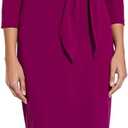 Adrianna Papell Knit Crepe Tie Waist Sheath Dress (Purple, M)