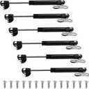 BokWin 6 Pcs 100N/22.5lb Black Gas Strut Lift Support,8 Inch Steel Gas Support Shocks,Gas Lid Supports Gas Shock for Door Tool Box Cabinet Cupboard