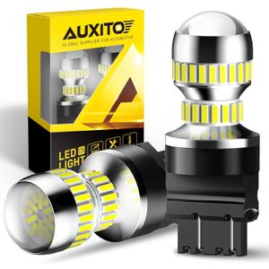 AUXITO 3157 LED Bulb White, Super Bright 3156 3056 3057 4157 3047 4057 3457 4114 LED Bulb for Backup Reverse Tail Brake DRL Signal Parking Lights, Pack of 2