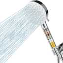 Filtered Shower Head with Handheld,High Pressure 6 Spray Mode Showerhead with Filters,Detachable Shower Head, Water Softener Filters Beads for Hard Water -Remove Chlorine (Chrome)
