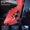 Temdan Designed for iPhone 16 Case Magnetic,[Compatible with Magsafe][Military Grade Drop Protection] Dropproof Heavy Duty Tough Rugged Shockproof Phone Case for iPhone 16 (6.1")-Red