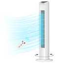 Uthfy Oscillating Bladeless Tower Fan with Remote, Quiet Cooling Portable, Electric Standing Floor Fan with 3 Wind Speeds 3 Modes for Bedroom,Indoor,Office and Home Use, 30", White