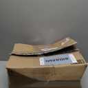 EDISHINE Rattan Arc Floor Lamp with Remote,Gold Farmhouse Standing Lamp with Dimmable LED Bulb,Rattan & Fabric Double Shades,Foot Switch,Adjustable Wicker Floor Lamps for Living Room, Bedroom, Nursery