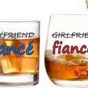 2PCS Boyfriend and Girlfriend 12 oz Wine Whiskey Glass Gift Set - Engagement Gifts for Couples Fiance Fiancee Him Her His Hers Glasses Mr Mrs Bride Groom
