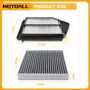 MOTOALL Engine Air Filter & Cabin Air Filter Combo Set 17220-5A2-A00 Fit for Honda Accord 2013-2017 for Acura TLX 2015-2020 Replaces# 80292-SDA-A01