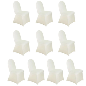 17 Pack Spandex Chair Covers for Banquet Chairs Ivory - Durable Reusable Stretch Slip-On Covers