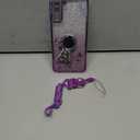 Samsung Galaxy S21 FE Phone Case,for S21 Fan Edition Mobile Phone Case for Women and Girl, Glitter Butterfly Floral TPU Protective Cover with Kickstand+Strap for Samsung S21 Fe (Purple)