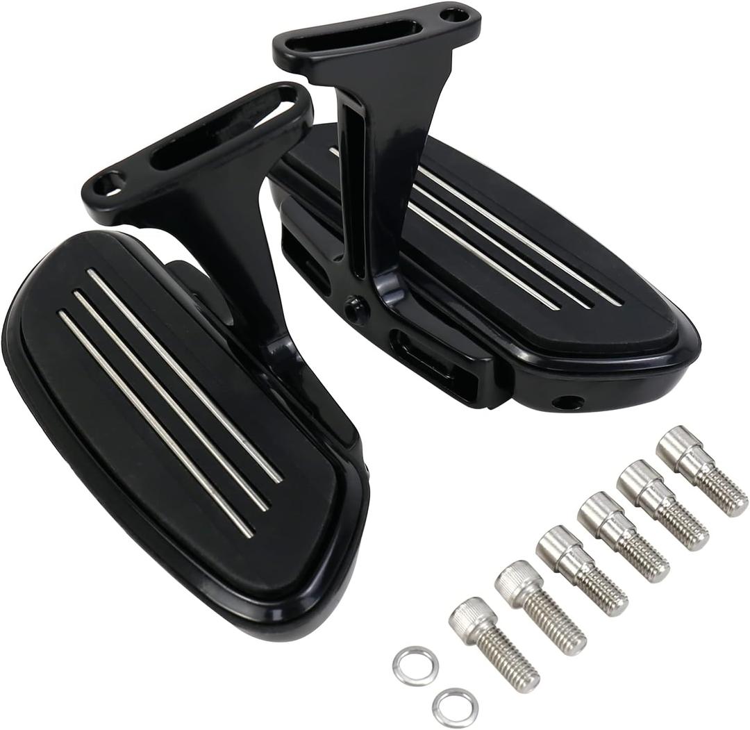 Motorcycle Footboards Passenger Floorboard and Mount Kit Fit for Harley Touring Road King Road Glide Street Glide Electra Glide CVO 1993-Up