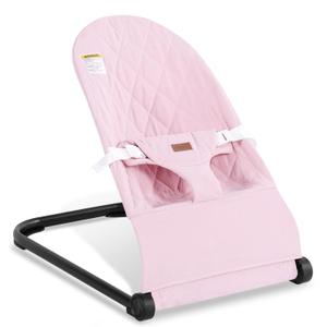 Baby Bouncer,Baby Bouncer Seat,Portable Infant Bouncer with 3-Point Safety Harness,Ergonomic Bouncy seat, Bouncer for Babies 0-6 Months up to 20lbs (Pink)