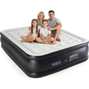 NEWBULIG Queen Air Mattress 16 Inch with Built-in High Capacity Pump, Inflatable Air Bed for Home, Camping & Guest, Portable Blow Up Mattress 660 lbs Weight Capacity, Double Height