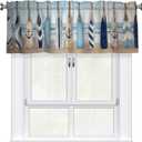 Nautical Oar Valance Curtain Short Window Valance for Kitchen Bathroom Bedroom Living Room Holiday Home Decor 54''X18''