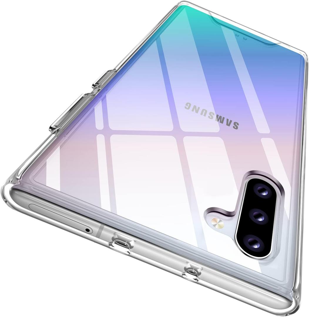 Rayboen for Samsung Galaxy Note 10 Case, Crystal Clear Shockproof Protective Slim Fit Light Yet Durable Phone Cover for Galaxy Note 10 with Transparent Hard PC Back Flexible TPU Frame