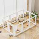 Optimus Dog Playpen Transparent Easy Assemble & Disassemble Indoor Clear Dog Pen, Sturdy & Easy Cleaning Plastic Dog Puppy Fence with Fence-to-Wall Anchor & Suction Cup (White, 24' Tall, 10-Panels)