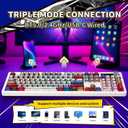 AULA F106 PRO Wireless Mechanical Keyboard,Full Size Gaming Keyboard with Hot Swappable Knob & Screen,Tri-Mode RGB Backlit with 8000mAh for PC/Laptop/Windows - Blaze Switch,Comic Mix