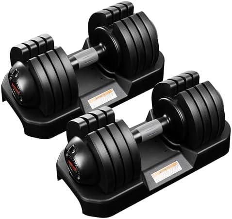 ALTLER 52LBS Single Adjustable Dumbbells Set Premium Rubber Coated Dumbbell Set with Secure Locking Mechanism for Safe & Customizable Strength Training