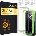 Ailun 3 Pack Screen Protector for iPhone 16 Pro [6.3 inch] + 3 Pack Camera Lens Protector with Installation Frame,Case Friendly Tempered Glass Film,[9H Hardness][Not for iPhone 16e/16/16 Plus/Pro Max]