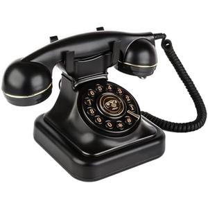 Sangyn Retro Landline Telephone Classic Rotary Design Old Fashioned Corded Desk Phone for Home and Office