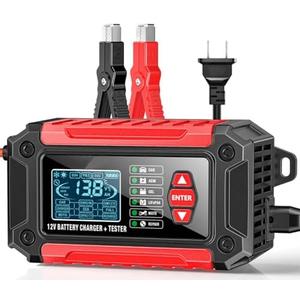 Haibro Car Battery Charger and Tester, 12V 6A Smart LiFePO4 Trickle Charger, CCA Load Tester Automotive Alternator Tester Digital Battery Analyzer for Lead Acid,Lithium Iron Phosphate Battery