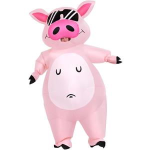 KOOY Inflatable Pig Costume, Pig Costume Adult Inflatable Costumes Adult Size Full Body Blow up Costumes for Adults Women Men Inflatables Fancy Funny Suit for Halloween Party