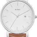BUREI Men Watches Fashion Minimalist Analog Calendar Quartz Waterproof Watches for Men Women Student.