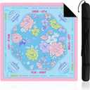 Soulchen Blue American Mahjong Mat with Rules for Table, No Creases, Ships Rolled, 31.5 x 31.5 Non-Slip Noise Reduction Gaming Mat with Carrying Bag for Mahjong Poker Card Board Games Dominoes (Blue and Pink)