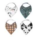 Copper Pearl 4 Pack Soft Cotton Baby Bibs for Drooling and Teething, Absorbent Drool Bibs for Baby Girl and Boy, Adjustable to Fit Newborns to Toddlers, Tons of Styles (Jo)
